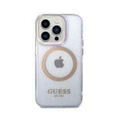 Guess Ohišje Guess Gold Outline Translucent MagSafe - iPhone 14 Pro Max (vijolično)