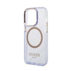 Guess Ohišje Guess Gold Outline Translucent MagSafe - iPhone 14 Pro Max (vijolično)