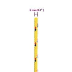 Vidaxl Vrv za čoln rumena 6 mm 250 m polipropilen