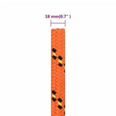 Vidaxl Vrv za čoln oranžna 18 mm 100 m polipropilen