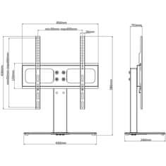 Vidaxl Podstavek za TV za 26-42" zaslon maks. VESA 400x400 mm 30 kg