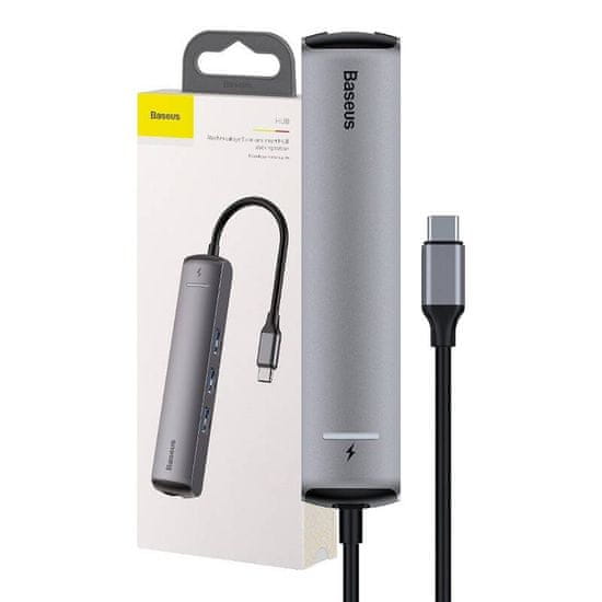 BASEUS HUB adapter Baseus 6v1 USB-C na 3x USB 3.0 + HDMI + RJ45 + USB-C PD