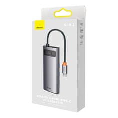 NEW Vozlišče 6v1 Baseus Metal Gleam Series, USB-C do 3x USB 3.0 + 2x HDMI + USB-C PD