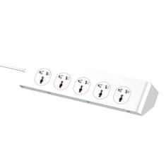 LDNIO LDNIO SC10610 napajalnik z 10 vtičnicami, 5x USB, 1x USB-C, 2500 W, EU/US, 2 m (bela)