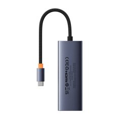 NEW Vozlišče 5v1 Baseus UltraJoy 5-portno (1xHDMI4K@30Hz + 4xUSB 3.0) sivo