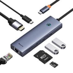 NEW Vozlišče 7v1 Baseus UltraJoy 7-port ( USB-C do 1xHDMI4K@30Hz + 2xUSB 3.0 + 1xPD +RJ45 + SD/TF3.0)