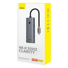 NEW Vozlišče 5 v 1 Baseus UltraJoy Series USB-C do HDMI4K@30Hz+3xUSB 3.0+1xPD (sivo)