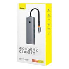 NEW Vozlišče 6v1 Baseus UltraJoy USB-C do HDMI4K@60Hz+4xUSB 3.0+PD (vesoljsko siva)