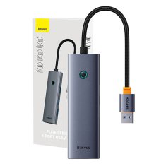 NEW Vozlišče 4v1 Baseus UltraJoy USB-A do 4xUSB 3.0 (vesoljsko siva)