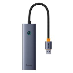 NEW Vozlišče 4v1 Baseus UltraJoy USB-A do 4xUSB 3.0 (vesoljsko siva)