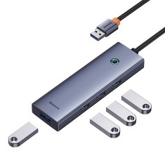 NEW Vozlišče 4v1 Baseus UltraJoy USB-A do 4xUSB 3.0 (vesoljsko siva)