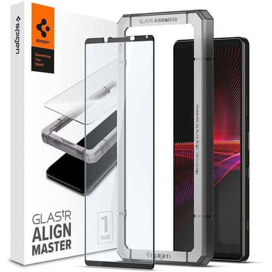 Spigen Spigen Alm Glass FC kaljeno steklo za Sony Xperia 1 III Black