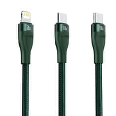 NEW Kabel USB-C Baseus Flash Series 2v1 USB-C / Lightning, 100 W, 1,2 m (zelen)