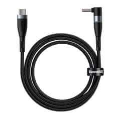 NEW Baseus Cink magnetni kabel, USB-C z vtičem DC 4x1,7 mm, 100 W, PD, 2 m, kotni (črn)