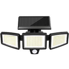 NEW Alogy 3v1 LED SMD zunanja sončna svetilka s senzorjem gibanja in somraka velika 3 plošče črna