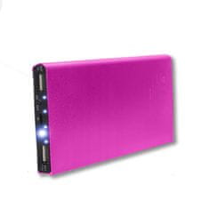 Miramarket PowerBank Sončna vodoodporna energetska banka LED svetilka zunanji polnilec USB Power Bank 20000mAh Pink