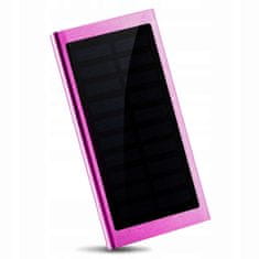 Miramarket PowerBank Sončna vodoodporna energetska banka LED svetilka zunanji polnilec USB Power Bank 20000mAh Pink