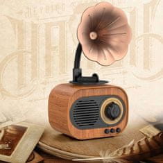 Mozos Retro brezžični zvočnik BT SD TF USB 5W Bluetooth 5.0 Mini-B5 Prenosni FM radio vintage Brown