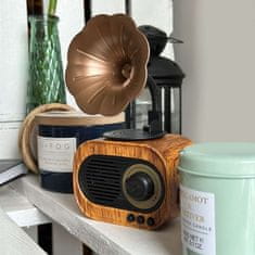 Mozos Retro brezžični zvočnik BT SD TF USB 5W Bluetooth 5.0 Mini-B5 Prenosni FM radio vintage Brown