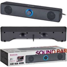 Defender SoundBar USB Defender Z2 6W zvočnik z LED osvetlitvijo Črna