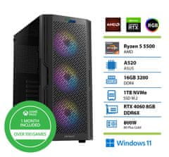 PCplus Gamer namizni računalnik, R5-5500, 16GB, SSD1TB, RTX4060, W11H + Xbox GP (146432)