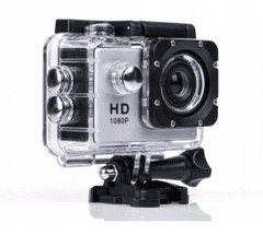 NEW GOPRO 1080P 2" vodoodporna FULL HD ŠPORTNA KAMERA srebrna + dodatna oprema