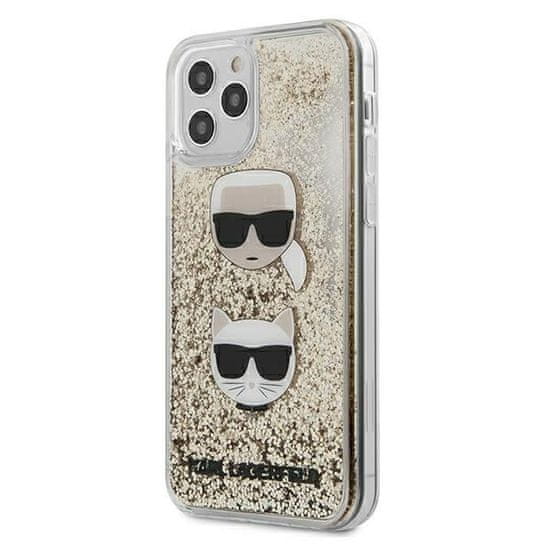 Karl Lagerfeld Karl Lagerfeld Liquid Glitter 2 Heads - ohišje za iPhone 12 Pro Max (zlato)