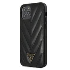 Guess Guess V Quilted - Ohišje za iPhone 12 / iPhone 12 Pro (črno)