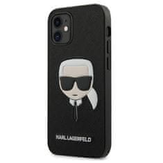 Karl Lagerfeld Karl Lagerfeld Saffiano Ikonik Karl`s Head - etui za iPhone 12 mini (črn)