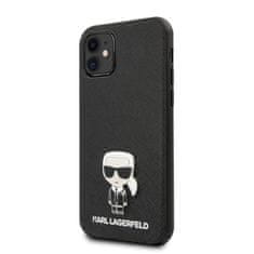 Karl Lagerfeld Karl Lagerfeld Saffiano s pinom Ikonik - etui za iPhone 12 mini (črn)