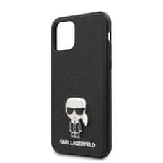 Karl Lagerfeld Karl Lagerfeld Saffiano s pinom Ikonik - etui za iPhone 12 mini (črn)