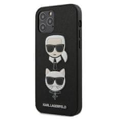 Karl Lagerfeld Karl Lagerfeld Saffiano Karl &amp; Choupette Heads - Ohišje za iPhone 12 / iPhone 12 Pro (črno)