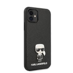 Karl Lagerfeld Karl Lagerfeld Saffiano s pinom Ikonik - etui za iPhone 12 mini (črn)