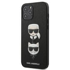 Karl Lagerfeld Karl Lagerfeld Saffiano Karl &amp; Choupette Heads - Ohišje za iPhone 12 Pro Max (črno)