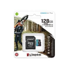 Kingston Kingston Canvas Go Plus microSDXC - 128 GB A2 Class 10 UHS-I U3 V30 pomnilniška kartica 170/90 MB/s z adapterjem