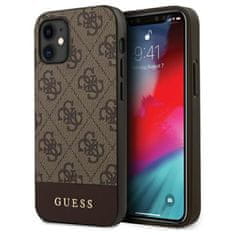 Guess Guess 4G Bottom Stripe Collection - etui za iPhone 12 mini (rjav)