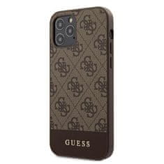 Guess Guess 4G Bottom Stripe Collection - Ohišje za iPhone 12 / iPhone 12 Pro (rjavo)