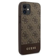 Guess Guess 4G Bottom Stripe Collection - etui za iPhone 12 mini (rjav)