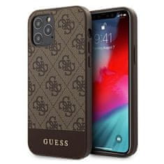 Guess Guess 4G Bottom Stripe Collection - Ohišje za iPhone 12 / iPhone 12 Pro (rjavo)