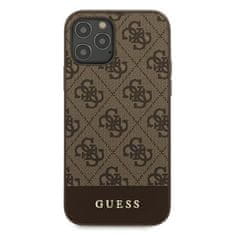 Guess Guess 4G Bottom Stripe Collection - Ohišje za iPhone 12 / iPhone 12 Pro (rjavo)