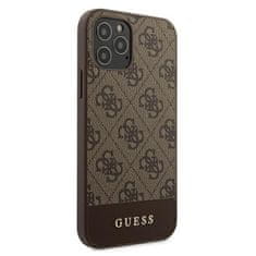 Guess Guess 4G Bottom Stripe Collection - Ohišje za iPhone 12 / iPhone 12 Pro (rjavo)