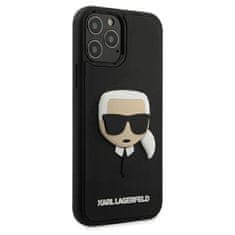 Karl Lagerfeld Karl Lagerfeld 3D gumijasto ohišje Karl`s Head - Ohišje za iPhone 12 Pro Max (črno)