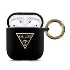 Guess Guess Silikonski trikotni logotip - etui za Airpods (črn)