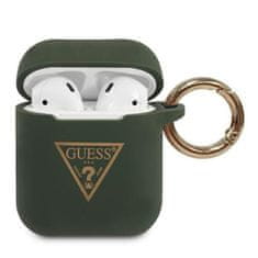 Guess Guess Silikonski trikotni logotip - etui za Airpods (kaki)