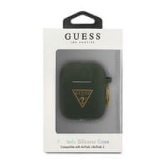 Guess Guess Silikonski trikotni logotip - etui za Airpods (kaki)