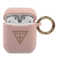 Guess Guess Silikonski trikotni logotip - etui za Airpods (roza)