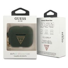 Guess Guess Silikonski trikotni logotip - Ovitek za Airpods Pro (kaki)