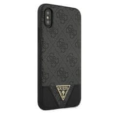 Guess Trikotna kolekcija Guess 4G - Ohišje za iPhone Xs / X (sivo)