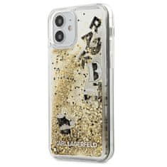 Karl Lagerfeld Karl Lagerfeld Glitter Liquid Floating Charms - etui za iPhone 12 mini (zlati plavajoči okraski)