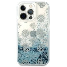 Guess Guess Peony Liquid Glitter - Ohišje za iPhone 13 Pro Max (modro)